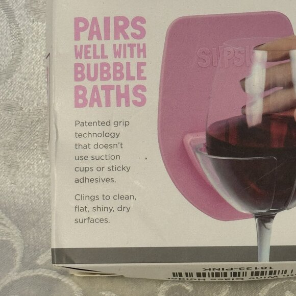 Sipski Wine Holder Pink Self-Care Essentials Bathtub Relax Gift - Picture 2 of 5